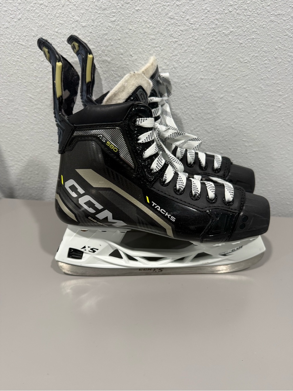 CCM AS 580 Tacks Ice Hockey Skates - Black with White Accents